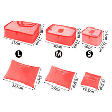 Load image into Gallery viewer, 6pcs/Set Suitcase Packing Cubes For Travel Organizer Transparent Mesh Pouch Clothes Cosmetics Storage Bag Portable Handbags
