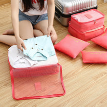 Lade das Bild in den Galerie-Viewer, 6pcs Travel Organizer Storage Bags Portable Travel Suitcases Organizer Travel Bag For Women Luggage Organizer Clothes Shoes Bag
