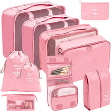 Lade das Bild in den Galerie-Viewer, 7/8/9/10pcs Set Travel Organizer Storage Bags Suitcase Packing Cubes Set Cases Portable Luggage Clothes Shoe Tidy Pouch Folding
