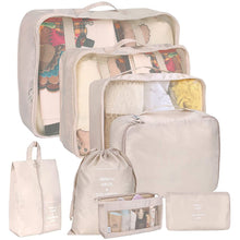 Lade das Bild in den Galerie-Viewer, 8 Set Luggage Organizers with Shoe Bag Packing Cubes for Travel Cosmetics Bag Compression Cells Wearable Waterproof Storage Bag
