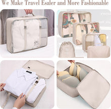 Lade das Bild in den Galerie-Viewer, 8 Set Luggage Organizers with Shoe Bag Packing Cubes for Travel Cosmetics Bag Compression Cells Wearable Waterproof Storage Bag
