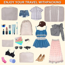 Lade das Bild in den Galerie-Viewer, 8 Set Luggage Organizers with Shoe Bag Packing Cubes for Travel Cosmetics Bag Compression Cells Wearable Waterproof Storage Bag
