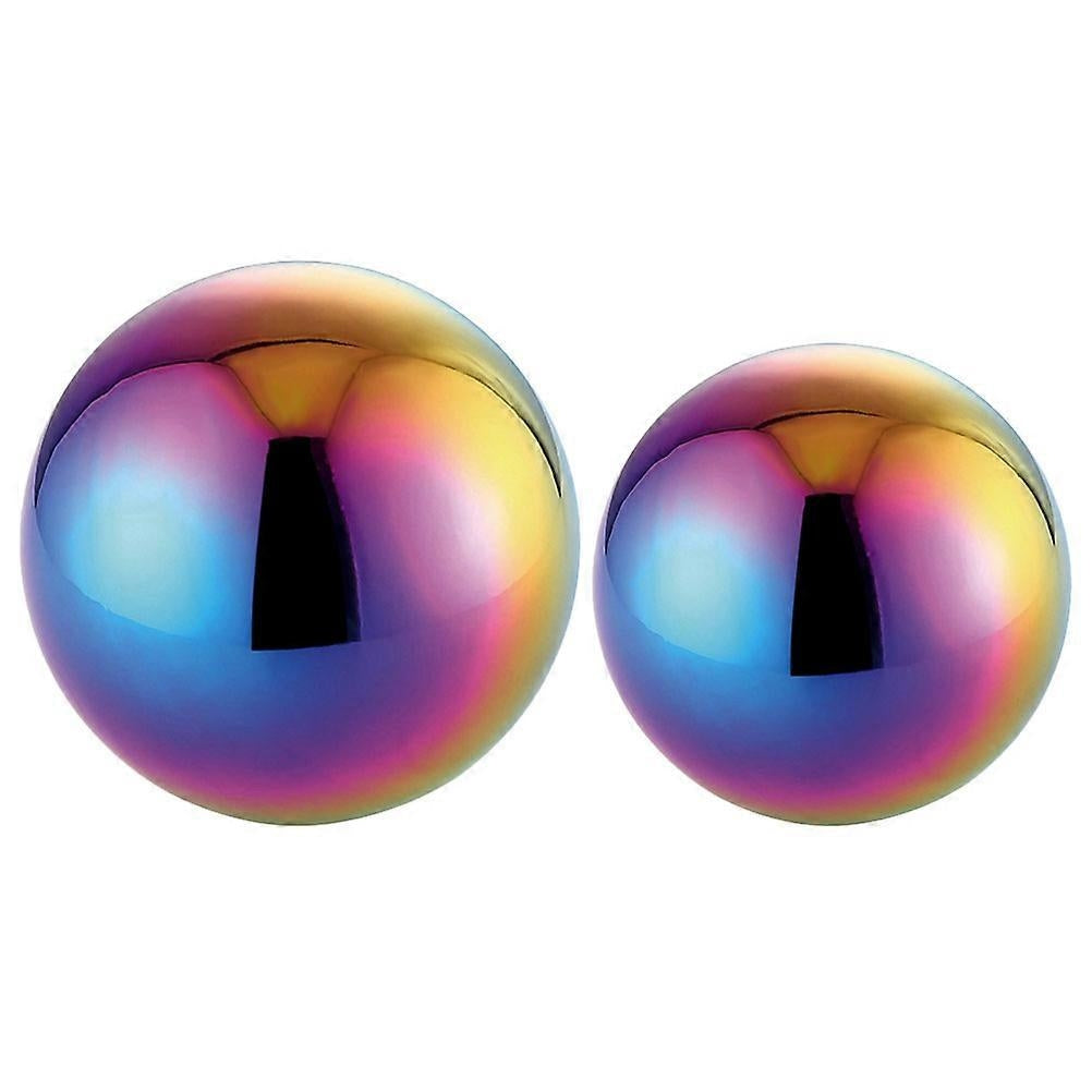 2pcs Stainless Steel Mirror Gazing Balls Outdoor Decorative Ornament