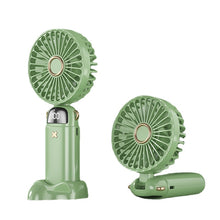 Lade das Bild in den Galerie-Viewer, 3000mAh Handheld Mini Fan Foldable Portable Neck Hanging Fans 5 Speed USB Rechargeable Fan with Phon
