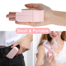 Load image into Gallery viewer, Mini  Handheld Double Head Electric Fan USB Rechargeable Adjustable Portable Foldable Lovely Mini Fo
