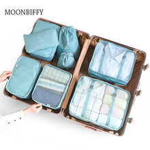Lade das Bild in den Galerie-Viewer, 8pcs Travel Home Clothes Quilt Blanket Storage Bag Set Shoes Partition Organizer set Wardrobe Suitcase Pouch Packing Cube Bags

