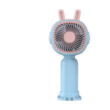 Lade das Bild in den Galerie-Viewer, Handheld Small Fan Rabbit Ear Cartoon Mini Cute Usb Charging Portable Dormitory Can Also Be Used As
