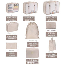 Load image into Gallery viewer, 9PCS/Set Travel Bags Multi-function Clothing Underwear Cosmetic Data Shoes Finishing Storage Bag Luggage Organizer Packing Cube
