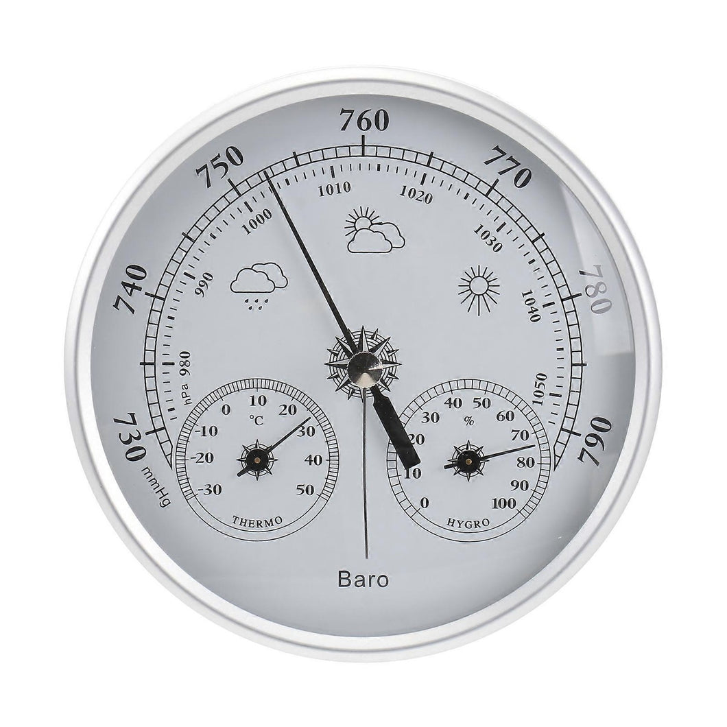 3 in 1 Dial Weather Station - Barometer, Thermometer, Hygrometer for Pressure, Temp & Humidity