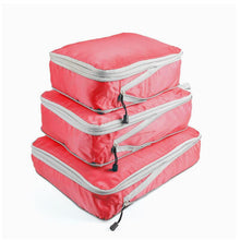 Lade das Bild in den Galerie-Viewer, Compressible 3 pieces Set Travel Bag Organizer Folding Waterproof Nylon ClothesTidy Pouch Luggage Suitcase Storage Packing Cubes
