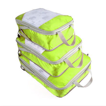 Lade das Bild in den Galerie-Viewer, Compressible 3 pieces Set Travel Bag Organizer Folding Waterproof Nylon ClothesTidy Pouch Luggage Suitcase Storage Packing Cubes
