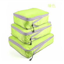 Lade das Bild in den Galerie-Viewer, Compressible 3 pieces Set Travel Bag Organizer Folding Waterproof Nylon ClothesTidy Pouch Luggage Suitcase Storage Packing Cubes
