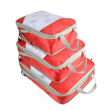 Lade das Bild in den Galerie-Viewer, Compressible 3 pieces Set Travel Bag Organizer Folding Waterproof Nylon ClothesTidy Pouch Luggage Suitcase Storage Packing Cubes

