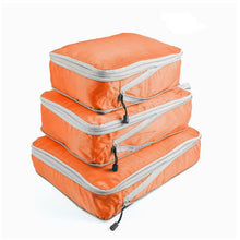 Lade das Bild in den Galerie-Viewer, Compressible 3 pieces Set Travel Bag Organizer Folding Waterproof Nylon ClothesTidy Pouch Luggage Suitcase Storage Packing Cubes
