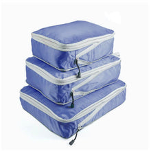 Lade das Bild in den Galerie-Viewer, Compressible 3 pieces Set Travel Bag Organizer Folding Waterproof Nylon ClothesTidy Pouch Luggage Suitcase Storage Packing Cubes
