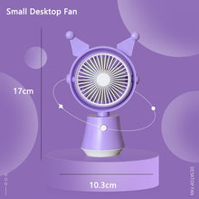 Lade das Bild in den Galerie-Viewer, Cute Cartoon Anime Mini Handheld Desktop Wireless Electric Fan USB Rechargeable Portable Fan Home St

