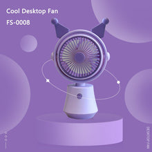 Lade das Bild in den Galerie-Viewer, Cute Cartoon Anime Mini Handheld Desktop Wireless Electric Fan USB Rechargeable Portable Fan Home St
