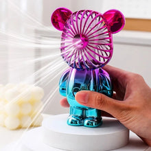 Lade das Bild in den Galerie-Viewer, Cute Cartoon Bear Fan USB Third Gear Rechargeable Quiet Pocket Fan Cooling Hand Portable Fan Home Of
