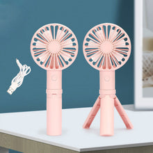 Lade das Bild in den Galerie-Viewer, Foldable Triangle Bracket Fan USB Rechargeable Handheld Refrigeration Fan 3-gear Adjustment Silent 7
