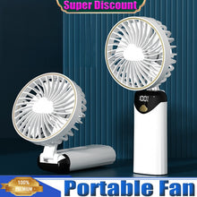 Lade das Bild in den Galerie-Viewer, Handheld Fan,Electric Portable Handheld Rechargeable,5 Speeds Setting Wind Air Cooler,180° Folded Fa

