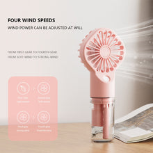 Load image into Gallery viewer, Handheld Small Air Cooler USB Rechargeable Portable Cooling Spray Humidifier Fan 4 Speed Humidificat
