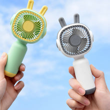 Lade das Bild in den Galerie-Viewer, Handheld Small Fan Rabbit Ear Cartoon Mini Cute Usb Charging Portable Dormitory Can Also Be Used As
