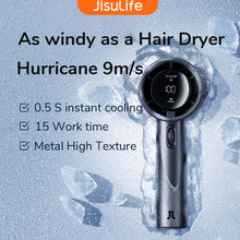 Load image into Gallery viewer, JISULIFE Portable Hand Fan , 100 Wind Speeds, Mini Bladeless Handheld Fan, USB Rechargeable Personal
