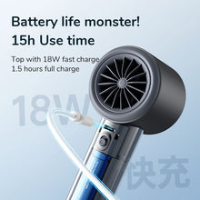 Load image into Gallery viewer, JISULIFE Portable Hand Fan , 100 Wind Speeds, Mini Bladeless Handheld Fan, USB Rechargeable Personal

