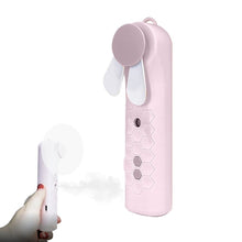 Lade das Bild in den Galerie-Viewer, Mini Handheld Fan With Spray Humidifier Rechargeable Battery Portable 2 Speed Pocket Fan And 10ml Sp

