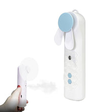 Lade das Bild in den Galerie-Viewer, Mini Handheld Fan With Spray Humidifier Rechargeable Battery Portable 2 Speed Pocket Fan And 10ml Sp
