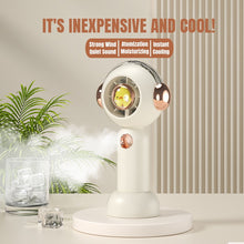 Load image into Gallery viewer, Mini Handheld Fan With Spray USB Rechargeable Portable Fans Camping Outdoor Turbine Desktop Small Ye
