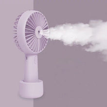 Load image into Gallery viewer, Mini Handheld Portable Water Mist Fan Silent USB Electric Desktop Air Cooling Gadget Rechargeable Ba
