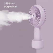 Load image into Gallery viewer, Mini Handheld Portable Water Mist Fan Silent USB Electric Desktop Air Cooling Gadget Rechargeable Ba
