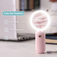 Load image into Gallery viewer, Mini Portable Fan USB Rechargeable Night Light Cooling Handheld Fan Three Speed Adjust ventilador
