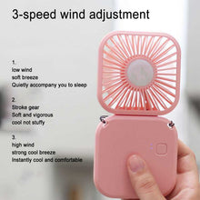 Load image into Gallery viewer, Mini Portable Hanging Neck Foldable Small Electric Fan Creative Handheld USB Rechargeable Handheld D
