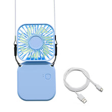 Load image into Gallery viewer, Mini Portable Hanging Neck Foldable Small Electric Fan Creative Handheld USB Rechargeable Handheld D
