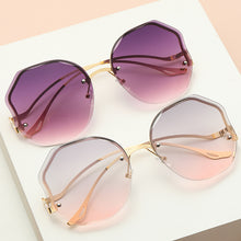 Load image into Gallery viewer, Sunglasses sun Shades Women's Fashionable Cut Transparent Gradient Tea Pink Frameless unisex
