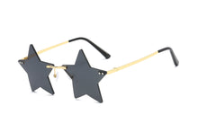 Load image into Gallery viewer, Sunglasses sun Shades Personalized Colorful Marine Lens Simple Frameless Pentagram Shaped unisex
