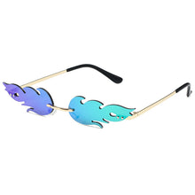 Lade das Bild in den Galerie-Viewer, Sunglasses sun Shades Flame Personality Fashion Trend Metal Rimless Party unisex
