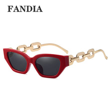Lade das Bild in den Galerie-Viewer, Sunglasses sun Shades Trendy Small Frame Personality Metal Chain Legs Trendy shade unisex
