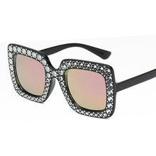 Lade das Bild in den Galerie-Viewer, Sunglasses sun Shades Fashion Imitation Diamond Big Square Rim Catwalk Fashion Foreign Trade unisex
