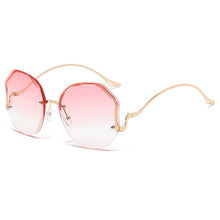 Load image into Gallery viewer, Sunglasses sun Shades Women's Fashionable Cut Transparent Gradient Tea Pink Frameless unisex
