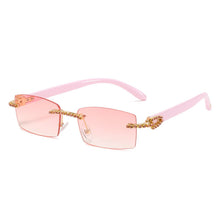 Load image into Gallery viewer, Sunglasses sun Shades Personalized Diamond Rimless Men's Trend Diamond Rimmed Square Small Frame unisex
