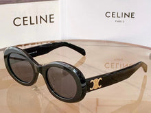 Lade das Bild in den Galerie-Viewer, Sunglasses sun Shades High Quality Celinn Selin Internet Celebrity Arc De Triomphe Golden Logo Oval Cl40194u in Stock unisex
