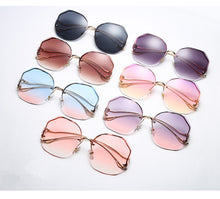 Lade das Bild in den Galerie-Viewer, Sunglasses sun Shades Fashion Frameless Trimming Women's Multi Deformation Metal Arc Mirror Resistant unisex
