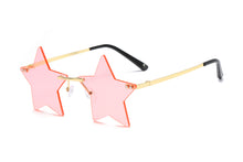 Load image into Gallery viewer, Sunglasses sun Shades Personalized Colorful Marine Lens Simple Frameless Pentagram Shaped unisex
