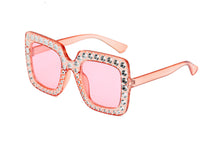 Lade das Bild in den Galerie-Viewer, Sunglasses sun Shades Plated Diamond Large Rim Starry Sky Square Female Colorful Ocean Lens unisex
