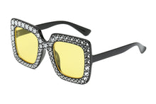 Lade das Bild in den Galerie-Viewer, Sunglasses sun Shades Plated Diamond Large Rim Starry Sky Square Female Colorful Ocean Lens unisex
