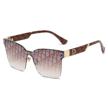 Lade das Bild in den Galerie-Viewer, Sunglasses sun Shades Large Frame Slim Look Letter Printing Women's All Match Metal Gradient unisex
