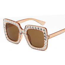 Lade das Bild in den Galerie-Viewer, Sunglasses sun Shades Fashion Imitation Diamond Big Square Rim Catwalk Fashion Foreign Trade unisex
